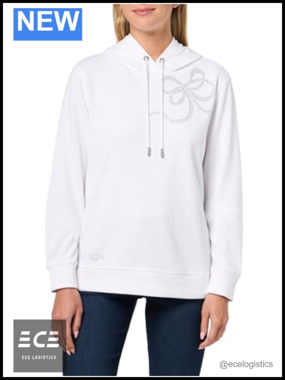 Nautica Women's Solid Hoodie Pullover Sweatshirt